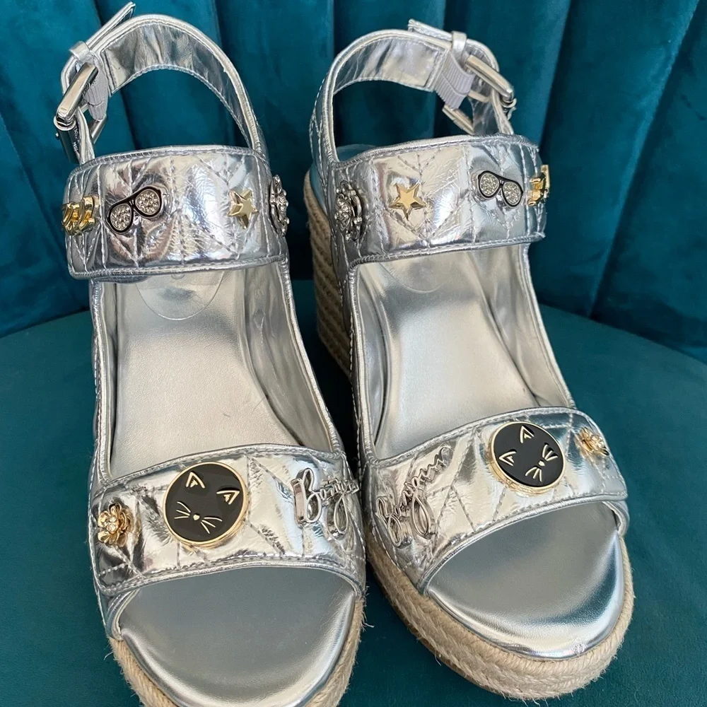 KARL LAGERFELD SILVER ESPADRILLES